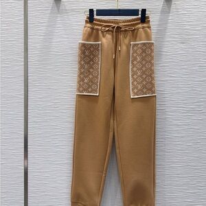 Louis Vuitton Camel Joggers with Monogram Detail